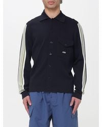 Autry - Viscose Knit Polo Cardigan With Stripes - Lyst