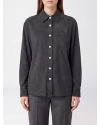 Pinko - Cupro And Viscose Twill Shirt With Dropped Shoulders - Lyst