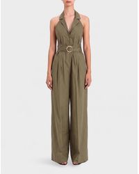 Twinset - Safari-Style Wide-Leg Cotton Jumpsuit With Belt - Lyst