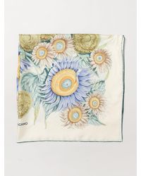 Ferragamo - Silk Scarf With Sunflower Print - Lyst