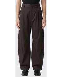 MM6 by Maison Margiela - Cotton Blend Wide Leg Trousers - Lyst