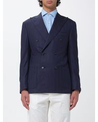 Corneliani - Double Breasted Virgin Wool Blazer - Lyst