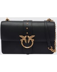 Pinko - Love Bag One Monogram Leather Crossbody Bag With Studs - Lyst