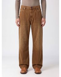 Daily Paper - Wide Leg Cotton Denim Jeans With A Worn Effect And Five-Pocket Design - Lyst