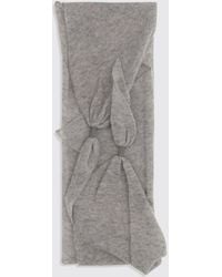 Brunello Cucinelli - Triangular Cashmere Scarf With Embroidery And Monili - Lyst