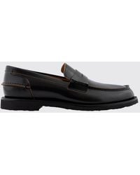 Buttero - Brushed Calfskin Penny Loafers With Raised Apron Toe - Lyst