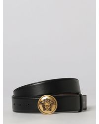 Versace - Smooth Calf Leather Belt With 3D Medusa Buckle - Lyst