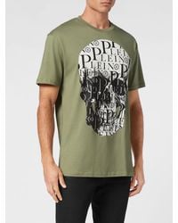 Philipp Plein - Cotton T-Shirt With Skull Print And Hexagon Logo - Lyst