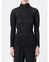 Issey Miyake - Long-Sleeved Crêpe Turtleneck Top With High Neck - Lyst
