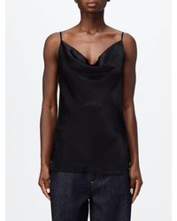Acne Studios - Satin Evening Top With Draped Neckline And Thin Straps - Lyst