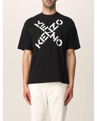 KENZO Cotton T-shirt With Logo - Black