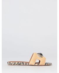 Kurt Geiger - Eagle Animal Print Suede Mules With Rhinestone Logo - Lyst