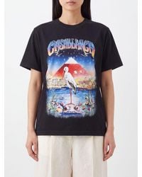 CASABLANCA - Graphic Print Organic Cotton Crew Neck T-Shirt - Lyst