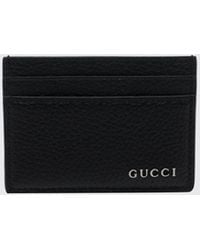 Gucci - Grained Leather Card Holder With Metallic Logo And Four Slots - Lyst