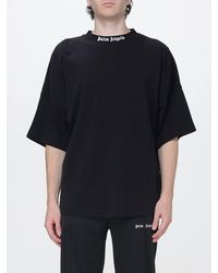 Palm Angels - Relaxed Fit Cotton T-Shirt With Logo And Dropped Shoulders - Lyst