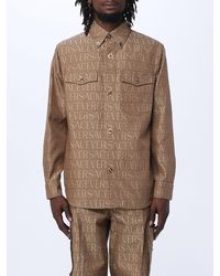Versace - Shirt In Cotton Blend With Jacquard Logo - Lyst