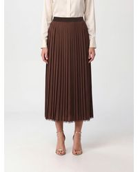 Twinset - High-Waisted Pleated Crêpe Midi Skirt - Lyst