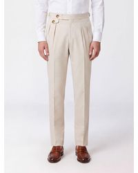 Brunello Cucinelli - Pleated Slim Fit Cotton Chino Trousers - Lyst
