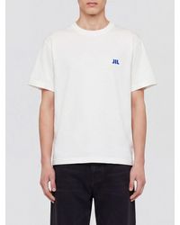 Jil Sander - Cotton Crewneck T-Shirt With Contrast Logo On Chest - Lyst
