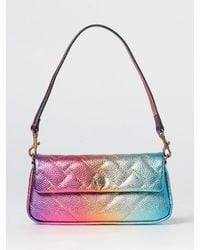 Kurt Geiger - Kensington Quilted Grained Leather Mini Bag With Abstract Print - Lyst