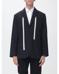 Moschino - Single-Breasted Virgin Wool Blazer With All-Over Graphic Print - Lyst