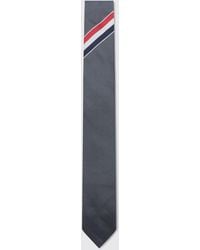 Thom Browne - Striped Silk Tie With Iconic 4-Bar Motif - Lyst