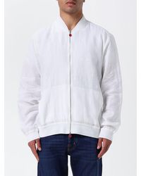 Kiton - Linen Bomber Jacket With Elasticated Collar And Zip Closure - Lyst
