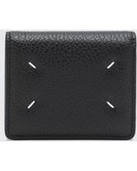 Maison Margiela - Grained Leather Bifold Wallet With Four Stitches - Lyst
