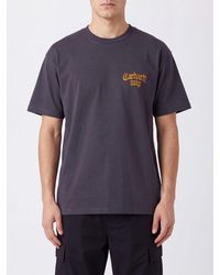 Carhartt - Organic Cotton T-Shirt With Contrast Logo And Dropped Shoulders - Lyst