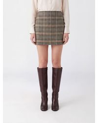 Anine Bing - Check Pencil Mini Skirt - Lyst