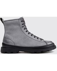 Camper - Brutus+ Leather Lace-Up Ankle Boots With Lug Sole - Lyst