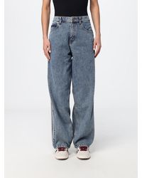 adidas Originals - High-Waisted Wide-Leg Denim Jeans With 3-Stripes Logo - Lyst