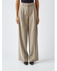 Twinset - High-Waisted Wool Blend Palazzo Trousers With Darts - Lyst