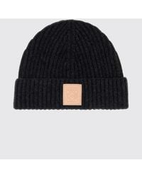Loewe - Ribbed Pure Cashmere Beanie With Cuff And Logo Patch - Lyst