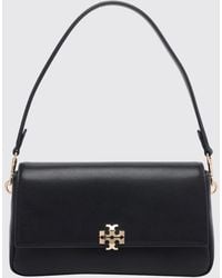 Tory Burch - Charlie Leather Shoulder Bag With Double T Logo And Removable Strap - Lyst