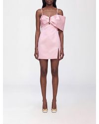 Marc Jacobs - One-Shoulder Satin Sheath Dress With Bow And Front Slit - Lyst