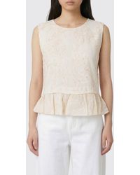Liu Jo - Cotton Top With Sequins - Lyst