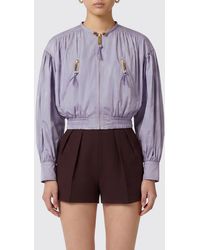 Elisabetta Franchi - Technical Fabric Bomber Jacket - Lyst