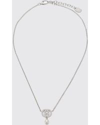 Gucci - Choker-Halskette Aus Messing Mit Synthetischen Perlen Und Strass-Gg-Logo - Lyst