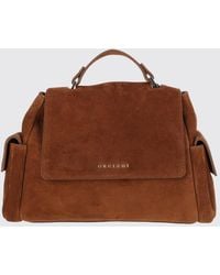 Orciani - Sveva Suede Calfskin Handbag With Flap Closure - Lyst