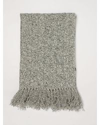 Lardini - Bicolor Abstract Pattern Wool Blend Scarf With Fringed Hem - Lyst