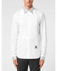 Philipp Plein - Cotton Shirt With Jewel Collar - Lyst