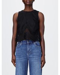 Twinset - Linen And Lace Sleeveless Top - Lyst