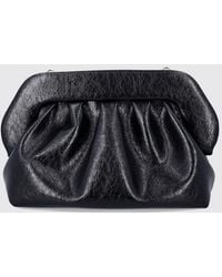 THEMOIRÈ - Themoir&Egrave Bios Draped Vegan Leather Clutch With Removable Shoulder Strap - Lyst