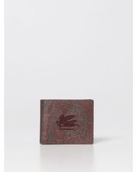 Etro - Portafoglio in cotone spalmato con logo ricamato - Lyst