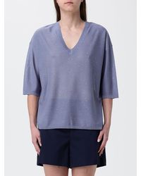 Kangra - Viscose Blend V-Neck Top With Sequins - Lyst