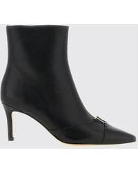 Twinset - Sheepskin Ankle Boots With Stiletto Heel And Metallic Logo - Lyst
