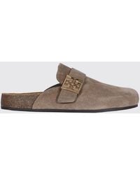 Tory Burch - Mellow Suede Mules With Double T Logo - Lyst