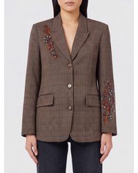 Liu Jo - Single-Breasted Cropped Blazer With Crystal Embroidery - Lyst