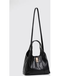 Twinset - Flared Synthetic Leather Handbag With Double Handle And Engraved Logo - Lyst